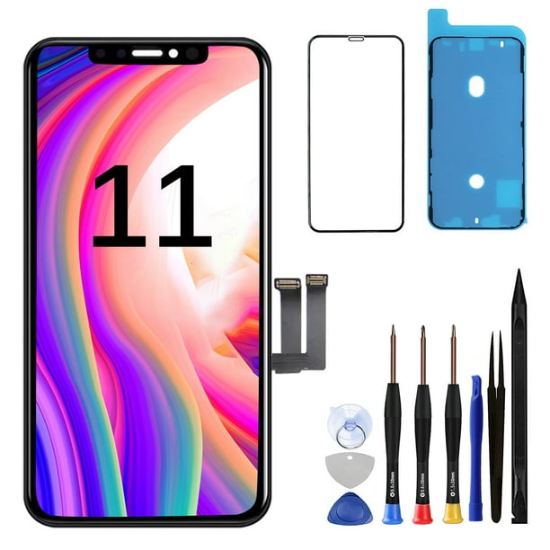 Reemplazo de pantalla para iPhone 11 - Ensamblaje completo de pantalla LCD con digitalizador 3D Touch para Apple iPhone 11 de 6.1 pulgadas (Modelos A2111, A2223, A2221)