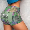 thumbnail image 4 of Gukieu Summer Print Women's Sports Shorts, Elastic Waist High Stretch Running Yoga Gym Sweatpants-Medium, 4 of 8