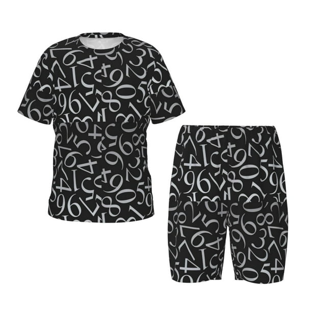 Balery Numbers Conjunto de Pijama Infantil de Manga Corta con Estampado – Ropa de Dormir de Algodón Suave-Medium