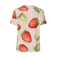 thumbnail image 3 of Haiem Hip Hop Hipster Baseball Jersey Button Down Shirts Sports Uniforms Men Women Jersey(Strawberries,4X-Large), 3 of 9