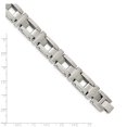 thumbnail image 4 of Diamond2Deal Stainless Steel Brushed and Polished Open Cross Link Bracelet for Men 8.5", 4 of 6