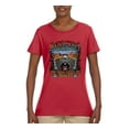 thumbnail image 2 of Main Street of America Route 66 Bike Motorcycle Cars and Trucks Womens Graphic T-Shirt, Red, 3XL, 2 of 3