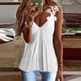 thumbnail image 2 of AOOCHASLIY Womens Tee Valentine's Day Women Ladies Solid Sleeveless V-neck Pullover Lace Vest Tank Tops Shirts Blouse, 2 of 8