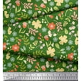 thumbnail image 3 of Soimoi Green Cotton Duck Fabric Leaf Floral Printed Craft Fabric by the Yard 42 Inch Wide, 3 of 3