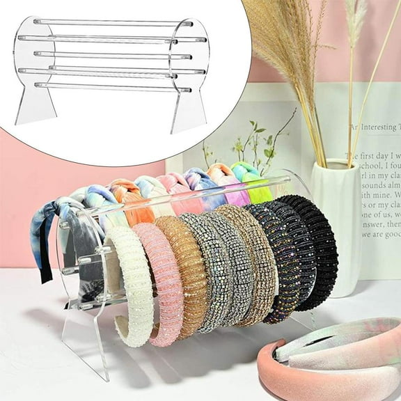 Clear Headband Holder Scrunchie Necklaces Display Organizer Stand Rack Women 30cm
