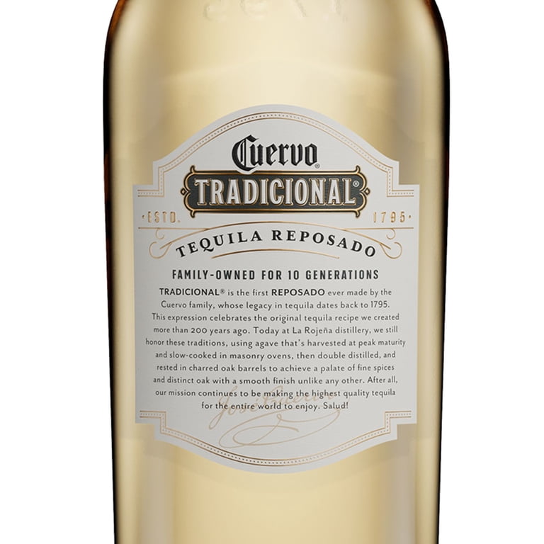 Jose Cuervo Tradicional Reposado Tequila, 750 ml Glass Bottle, 40