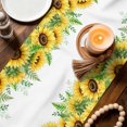 thumbnail image 3 of Summer Sunflowers Table Runner 72 Inches, Botanical Yellow Flowers Leaves Plants Bed Runner Dresser Scarves Tabletop for Indoor Outdoor Parties/Ceremony/Banquet, 18" x 72", 3 of 9