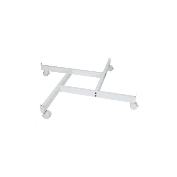 White 4-Way Grid Base with Casters (Use with existing 3” on Center Wire Grid Panels )
