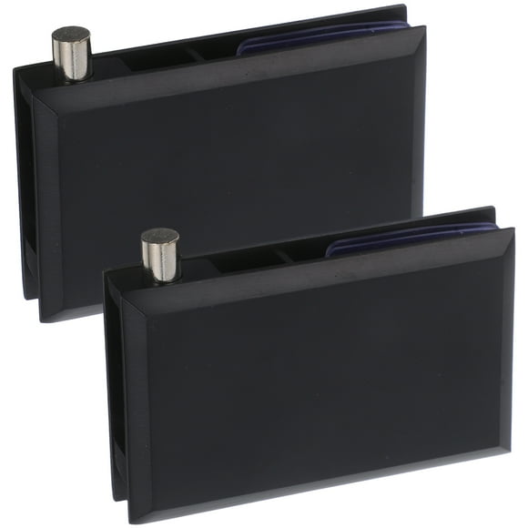Miangastore 2 Pcs Frameless Glass Door Hinges For Cabinets Heavy Duty Pivot Clamp No Drill Glass Door Hinge Black Matte Finish Suitable For Glass Thickness