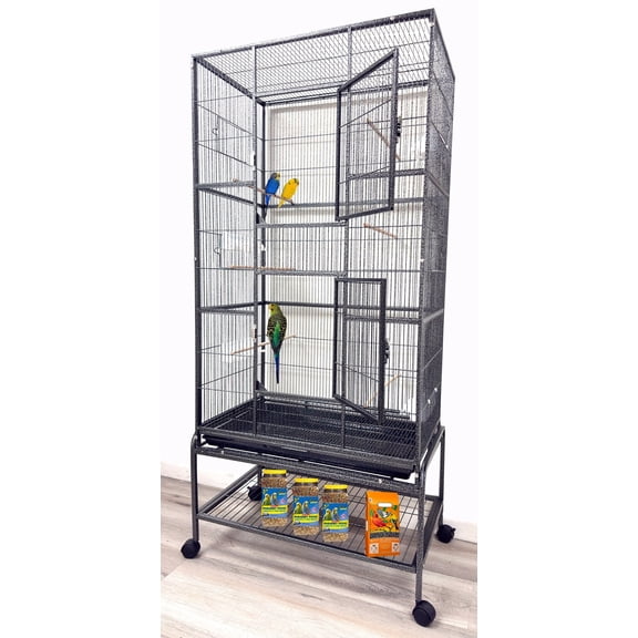 Tall X-Large Metal Bird Parrot Flight Breeding Breeder Cage Side Nest Box Doors with Detachable Stand for Aviary Budgie Canary Finches Lovebirds