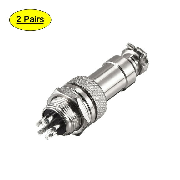 Uxcell 12mm 5 Terminals 5A 300V GX12 Male Female Aviation Connector 2 pairs