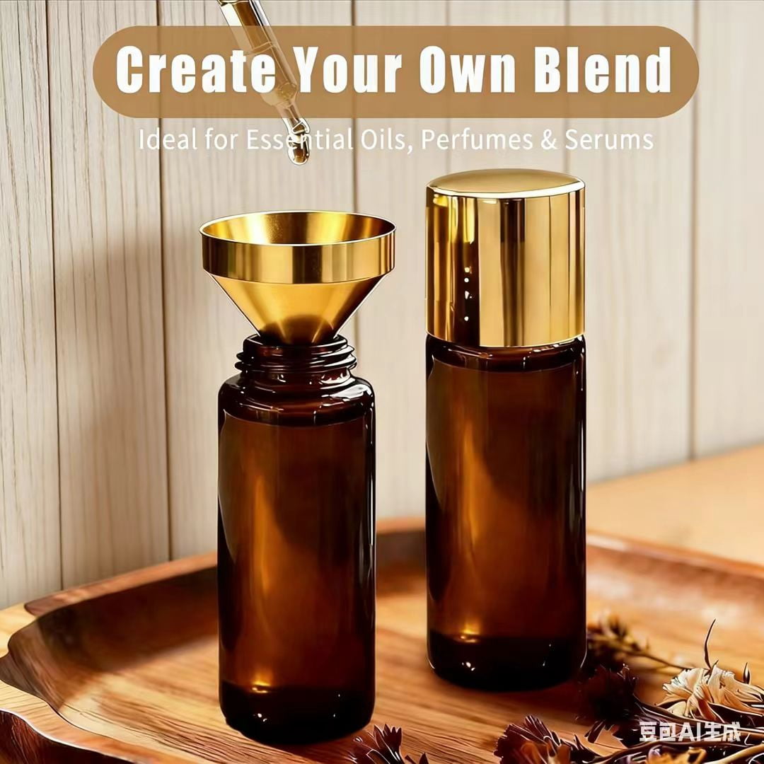 2 Pack Green Aventurine Roller Bottles for Essential Oils, 50ml Refillable Amber Glass Roll On Bottles with Natural Crystal Roller Balls, Leak-Proof Travel Perfume Bottle with Gold Caps