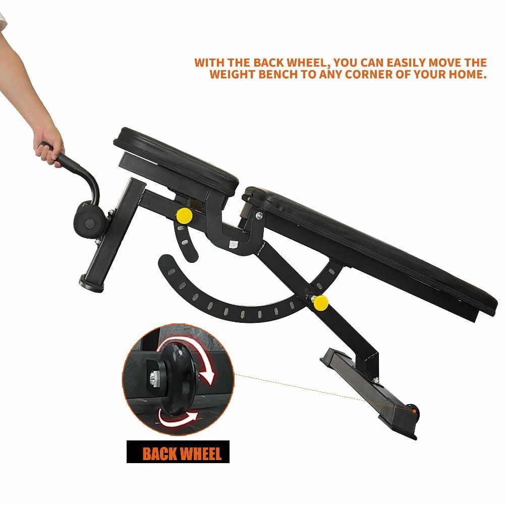Adjustable Weight Bench - Heavy Duty Steel Fitness Bench for Home Gym - 12 Positions, 1000LBS Capacity, Black - Ideal for Bench Press, Incline, & Full Body Workouts