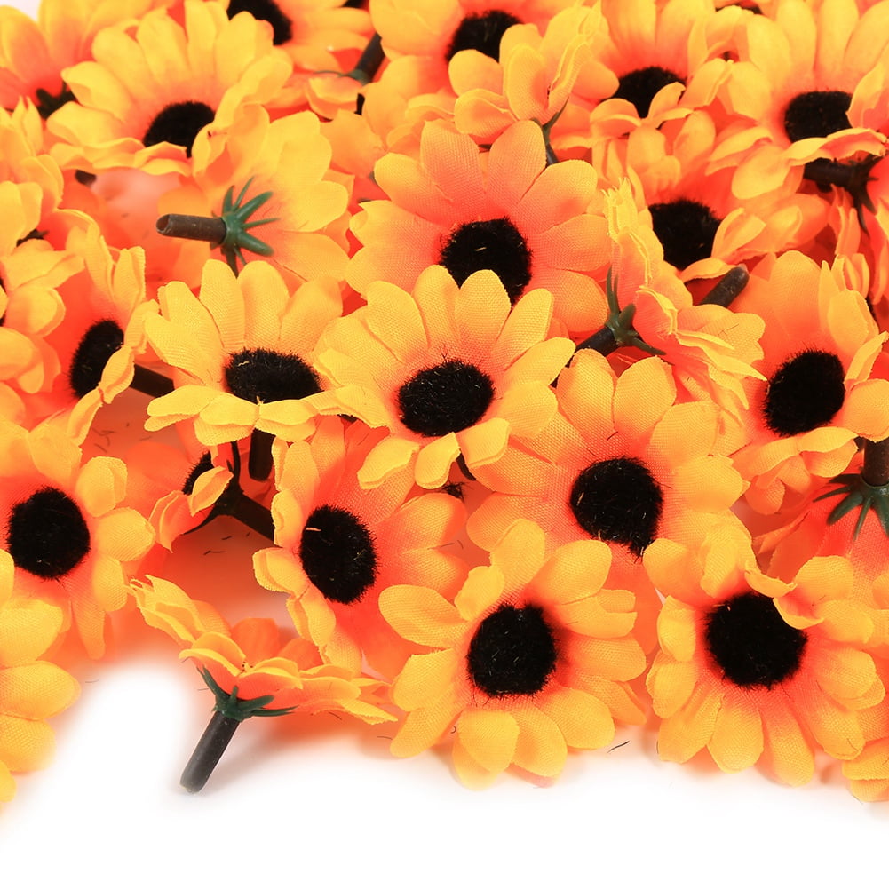Tebru Gerbera Flower Heads,11 Colors 100PCS Artificial Gerbera Daisy