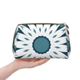 thumbnail image 4 of Large Clutch Leather Makeup Bag, Blue Abstract Flowers Travel Toiletries Bag, Ladies Cosmetic Storage Bag, 4 of 8