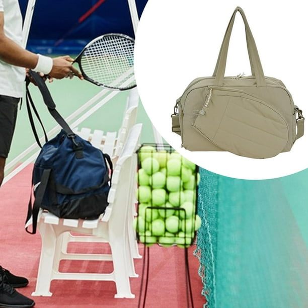 Bolsa de tenis, bolsa para raquetas de tenis, bolsa de gran capacidad para llevar de noche y de fin de semana, bolsa de bádminton Caqui