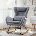 thumbnail image 6 of EBQOSK Rocking Chair Nursery, Modern Rocking Chair with High Backrest Gray, 6 of 7
