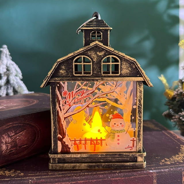 Matoen12 Christmas Decorations Retro Handheld Nightlight LED Ornament Christmas Tree Hanging Decoration Border Showcase Props