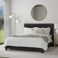 thumbnail image 2 of Hillsdale Gayle Nail Head Trim Upholstered Queen Bed Black Faux Leather, 2 of 12