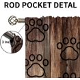 thumbnail image 5 of Black Bear Paw Prints Blackout Curtains, Retro Wood Plank Pattern Animal Window Drapes, Breathable Soundproof Curtains Soft Feel Easy to Clean Apply to Living Room Bedroom Kid Room-W42xL54in, 5 of 6