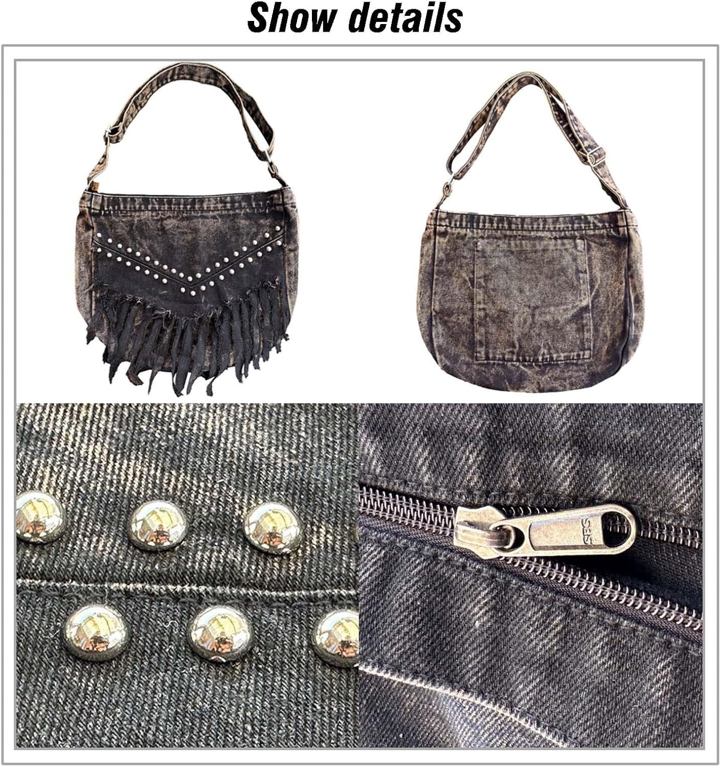 HLSOHJP Fashion Ladies Denim Crossbody Bag Cowboy Crossbody Bags for Women Women Fashion Tote Bag Daily Commuter Shoulder Bags