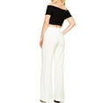 thumbnail image 3 of REALiKUN Women Casual Wide Leg Pants High Waisted Business Work Casual Pants Loose Flowy Beach Palazzo Pants White S, 3 of 5
