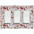 thumbnail image 1 of Metal Light Switch Plate Cover Cotton Flower Wallpaper Pastel Blue FLW017, 1 of 13
