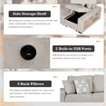 thumbnail image 5 of Merax 109" Large Sectional Sleeper Sofa with Pull Out Bed, Storage Chaise/Shelf & USB Ports, Light Grey Oversized 5 Seat U-Shaped Couch Set, Convertible Sofabed for Living Room and Apartment, Beige, 5 of 7