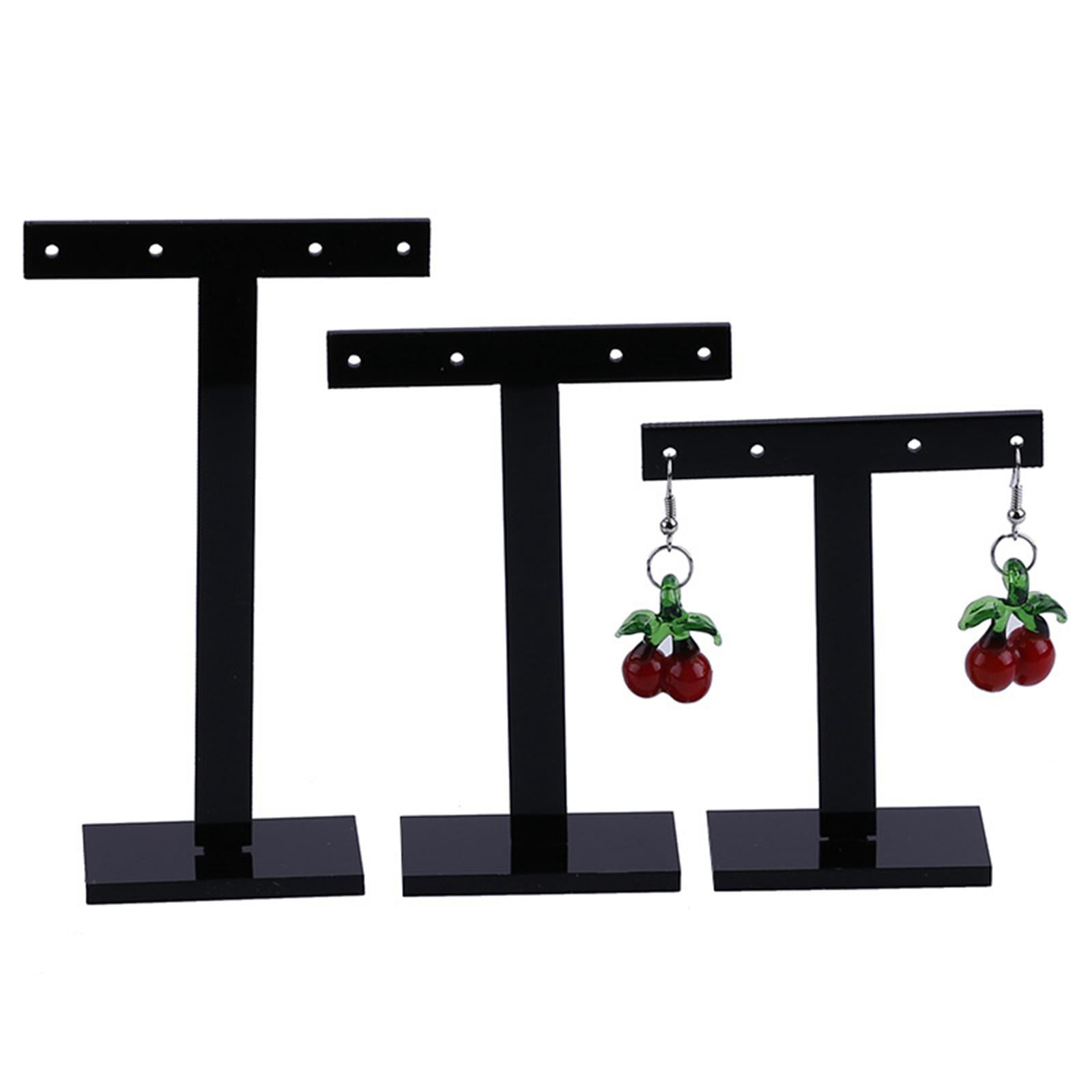 3 Pieces Tabletop Earring Display Photo Props Showcase Display Black