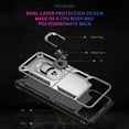 thumbnail image 3 of Dteck Case for Samsung Galaxy Z Flip3 5G 6.7-inch,Heavy Duty Shockproof Rubber Dual Layer Protection Ring Holder Kickstand Hybrid PC Hard Cover For Samsung Galaxy Z Flip3 5G (2021),Silver, 3 of 8