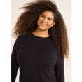 thumbnail image 2 of Free Assembly Women’s and Women's Plus Cozy Yarn Crewneck Sweater with Long Sleeves, Lightweight, Sizes XS-4X, 2 of 5