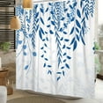 thumbnail image 6 of Blue Leaf Shower Curtains with Hooks Farmhouse Botanical Decorative Floral Leaves Fashion Shower Curtain for Bathroom Decor Waterproof Polyester Shower Curtain for Bathroom 84x72 Inch, 6 of 6