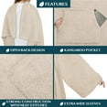 thumbnail image 3 of PAVILIA Fluffy Blanket with Sleeves Women Men Adults, Wearable Blanket Plush Soft Fuzzy, Hug Sleep Pod Snuggle Pocket Sleeved TV Throw, Sherpa Fleece Warm Cozy Shaggy Gifts Ideas Mom Wife, Beige Cream, 3 of 7