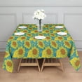 thumbnail image 3 of Blue Yellow Sunflower Pattern Square Tablecloth,Waterproof Square Table Cover,Wipeable Spillproof Washable Table Cover for Home Kitchen Party Decor 42"X42"(107x107cm), 3 of 6