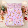 thumbnail image 4 of Manfei Santa King Sheets Christmas Bedding, Rust Cream 4pcs (1 Flat Sheet, 1 Fitted Sheet and 2 Pillowcases), 4 of 6