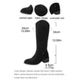 thumbnail image 5 of Knee High Boots Women Adjustable Fold Over High Top Ankle Booties Fashion Suede Chunky Heel Pull on Long Boots, 5 of 8