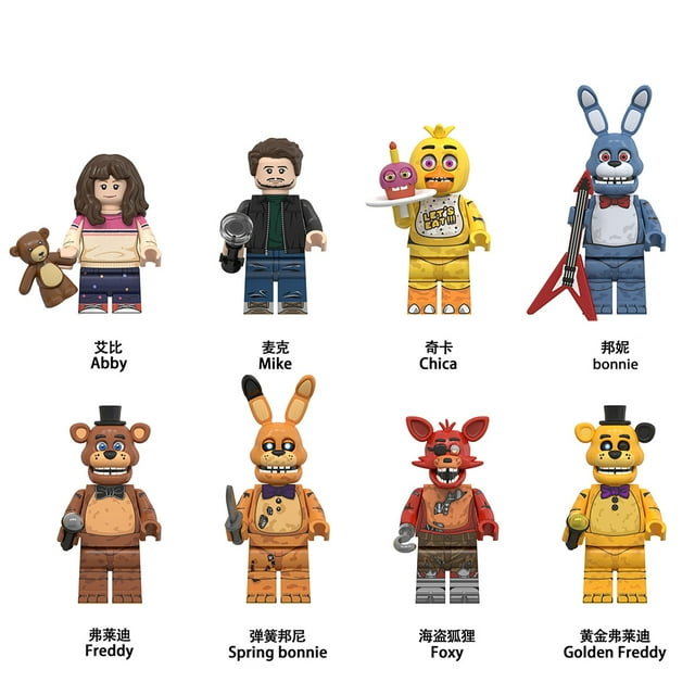 ZestToy Juego de Aventura de Descifrado Figuras de Bloques – 8 Piezas Freddy Héroes Mini para Juego de Rompecabezas Infantil y Exhibición de Coleccionista