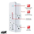 thumbnail image 2 of GE Pro 6-Grounded Outlet Surge Tap, Swivel Outlets, White - 37063, 2 of 7