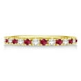 thumbnail image 2 of Diamond and Ruby Ring Guard Stackable Band 14K Yellow Gold (0.37ct), 2 of 4