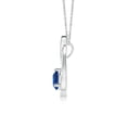 thumbnail image 2 of ANGARA Natural Floating Blue Sapphire Tulip Pendant with Diamonds in 14K White Gold for Women (Size-4mm) | September Birthstone, Anniversary, Jewelry Gift for Women | Natural Blue Sapphire Necklace, 2 of 10