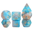 thumbnail image 1 of Jeu de Table Familial en Polyèdre 7 Pcs pour Fête Café Étoile Bleu Clair, 1 of 8