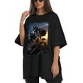 thumbnail image 4 of Plus Size Shirt for Women Black Tops for Women Short Sleeves Shirt for Women Roses T Shirt Crewneck Shirt for Women XL, 4 of 5