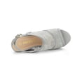 thumbnail image 4 of BLISSFUL STEP Chaussures pour Femmes Sandales à Talon Compensé à Plateforme à Bout Ouvert avec Lacets Gris 8, 4 of 8