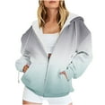 thumbnail image 2 of Zyloft Womens Jackets and Coats with Hood Women's Casual Printed Zippered Long Sleeved Hooded Fleece Jacket Tops Gray M Black*Friday/Cyber*Monday Clearance, 2 of 6