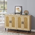 thumbnail image 2 of Buffet Storage Cabinet with Rattan Decorating Living Room Wood Kitchen Sideboard Accent Cabinet, 2 of 6