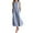 Blue, variant on Mchoice Women Vintage Linen Dresses Casual Loose Crew Neck Striped Sleeveless Long Dress with Pocket