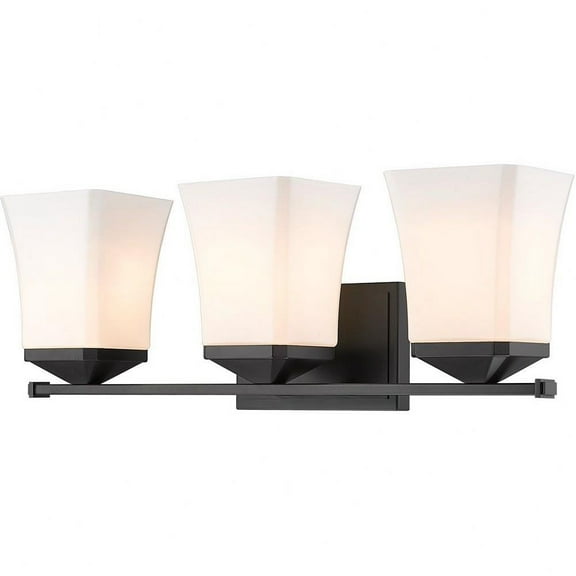 3 Light Vanity Light Fixture in Traditional Style-7.75 inches Tall and 22 inches Wide-Matte Black Finish Bailey Street Home 372-Bel-4619942