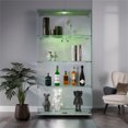 thumbnail image 2 of Lighted Two-Door Glass Display Cabinet with 4 Shelves & Remote-Control LED Lighting, White for Collectibles & Decor, Security Lock & Easy Assembly, 2 of 9