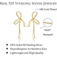 thumbnail image 6 of Solid 925 Sterling Silver Bow Stud Earrings Ribbon for Women Teens Bowknot Stud Earrings Drops, 6 of 12