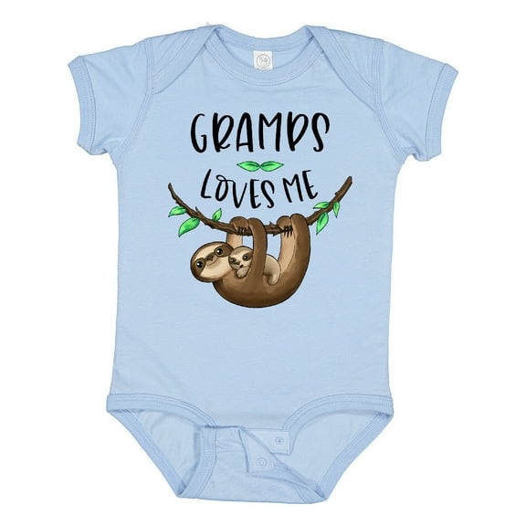 Inktastic Gramps Loves Me Cute Sloth and Baby Boys or Girls Baby Bodysuit